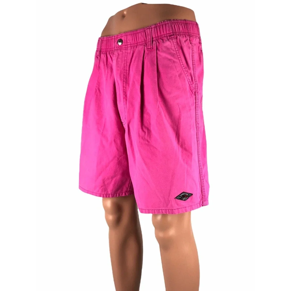 Ocean Pacific OP Men's Large Cotton Shorts Long Riders Surfer Pink Vintage Rare